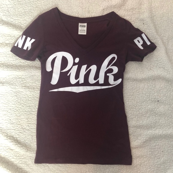 Maroon Pink v-neck shirt - Picture 1 of 4